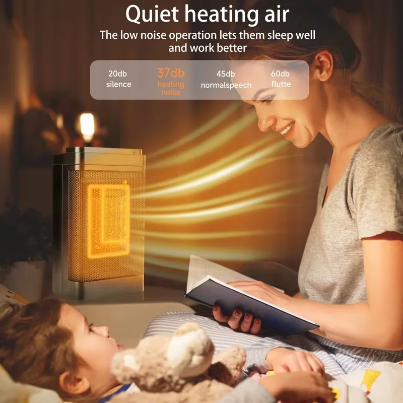 LED Touch Screen PTC Ceramic Heating Technology Electric Upright with Remote Control Home 3 Speed ​​Heater Fan Desktop Heater