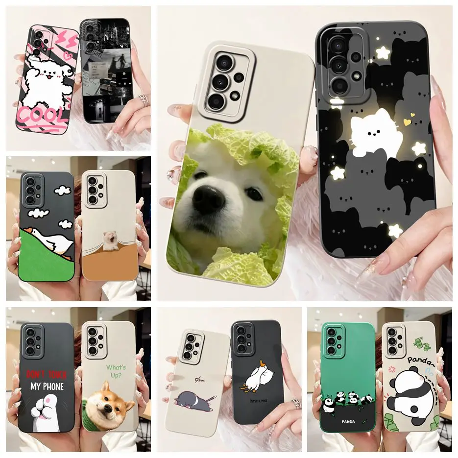 For Samsung Galaxy A13 4G Case A33 A53 A73 5G Cute Animals Cartoon Cover Soft TPU Phone Case For Samsung A13 A 33 53 73 5G Shell