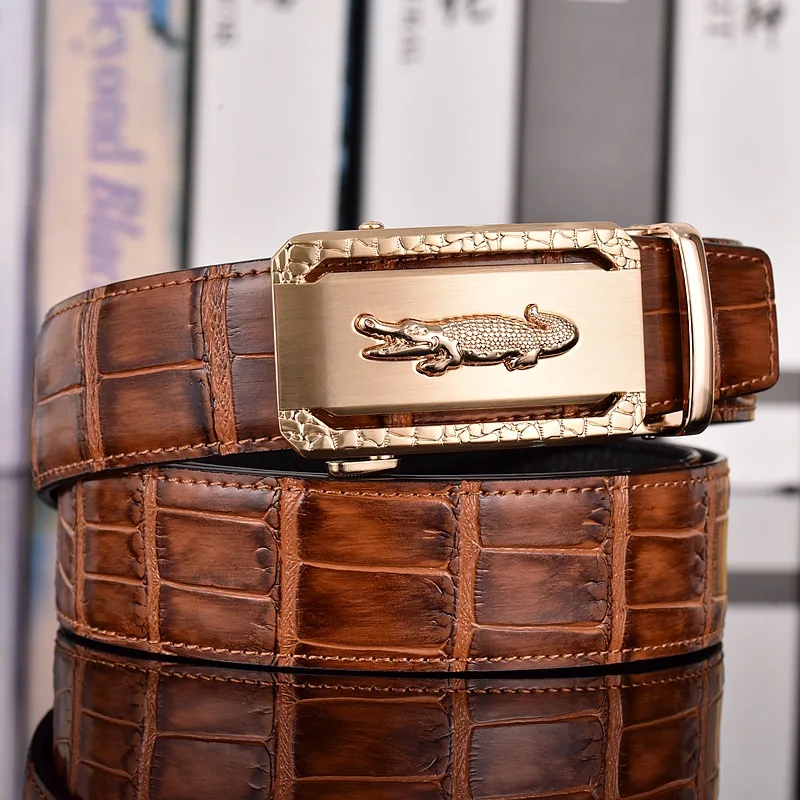 Casual Alligator Pattern Business Leather Belt PU Leather Vintage Waistband Luxury Design Waist Strap For Man