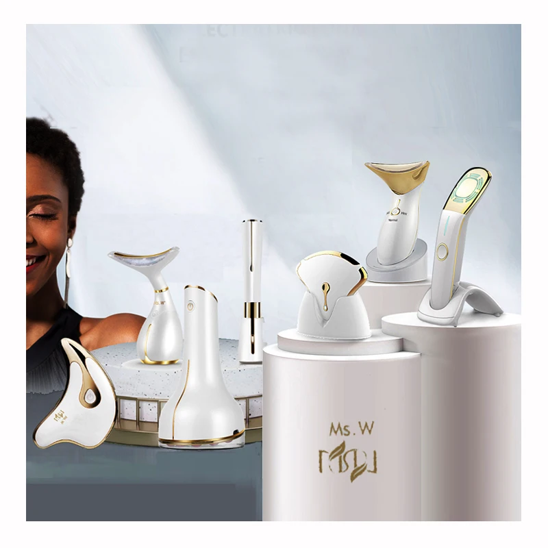 أداة تجميل بلاستيكية جديدة للاستخدام المنزلي مضادة للتجاعيد 5 في 1 للعناية بالبشرة لرفع الوجه والرقبة وتجديد شباب الوجه