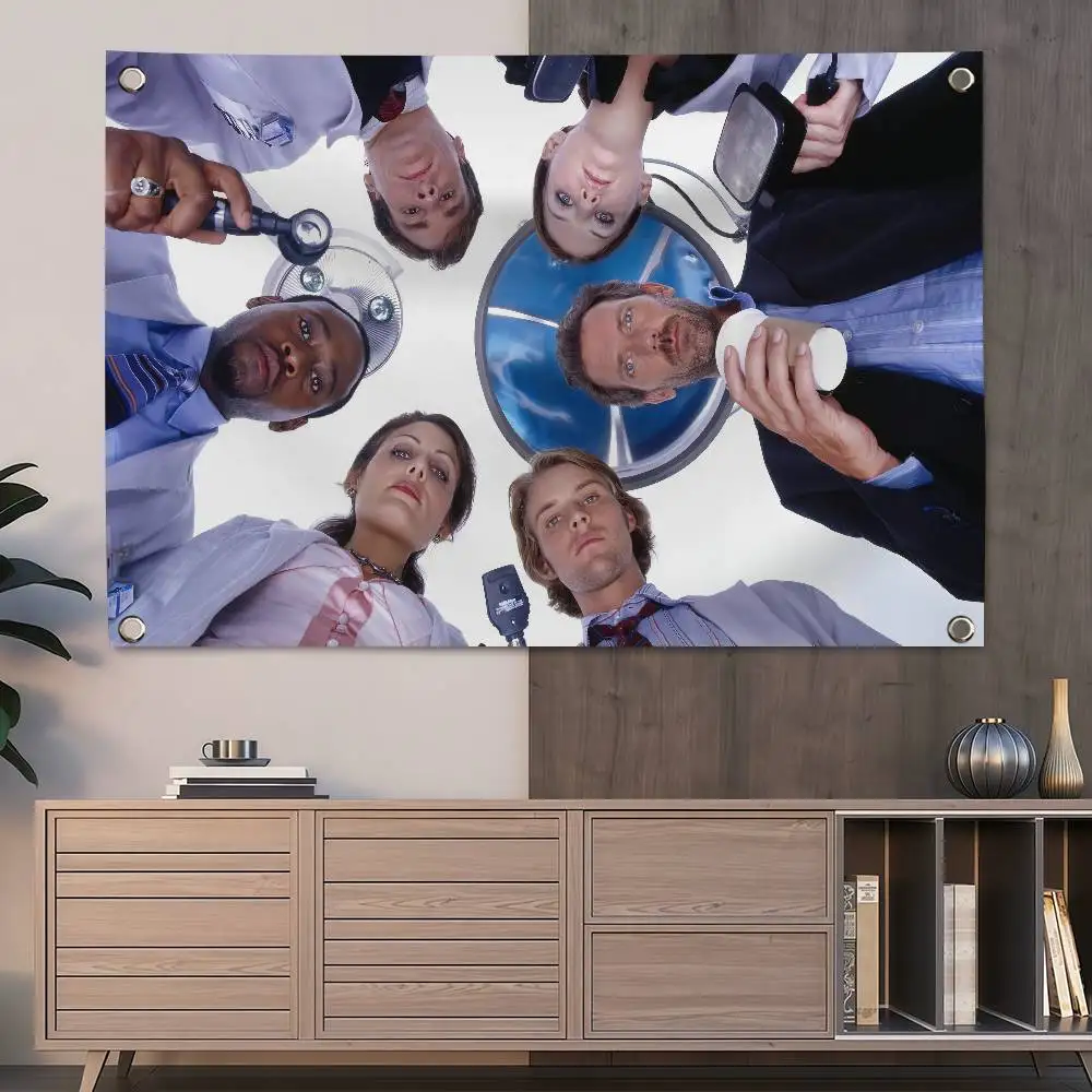 Hot TV H-House MD 150x200cm 60x90cm Flag Decoration Outdoor Picnic Party Home Camping Party Art Hanging Banner