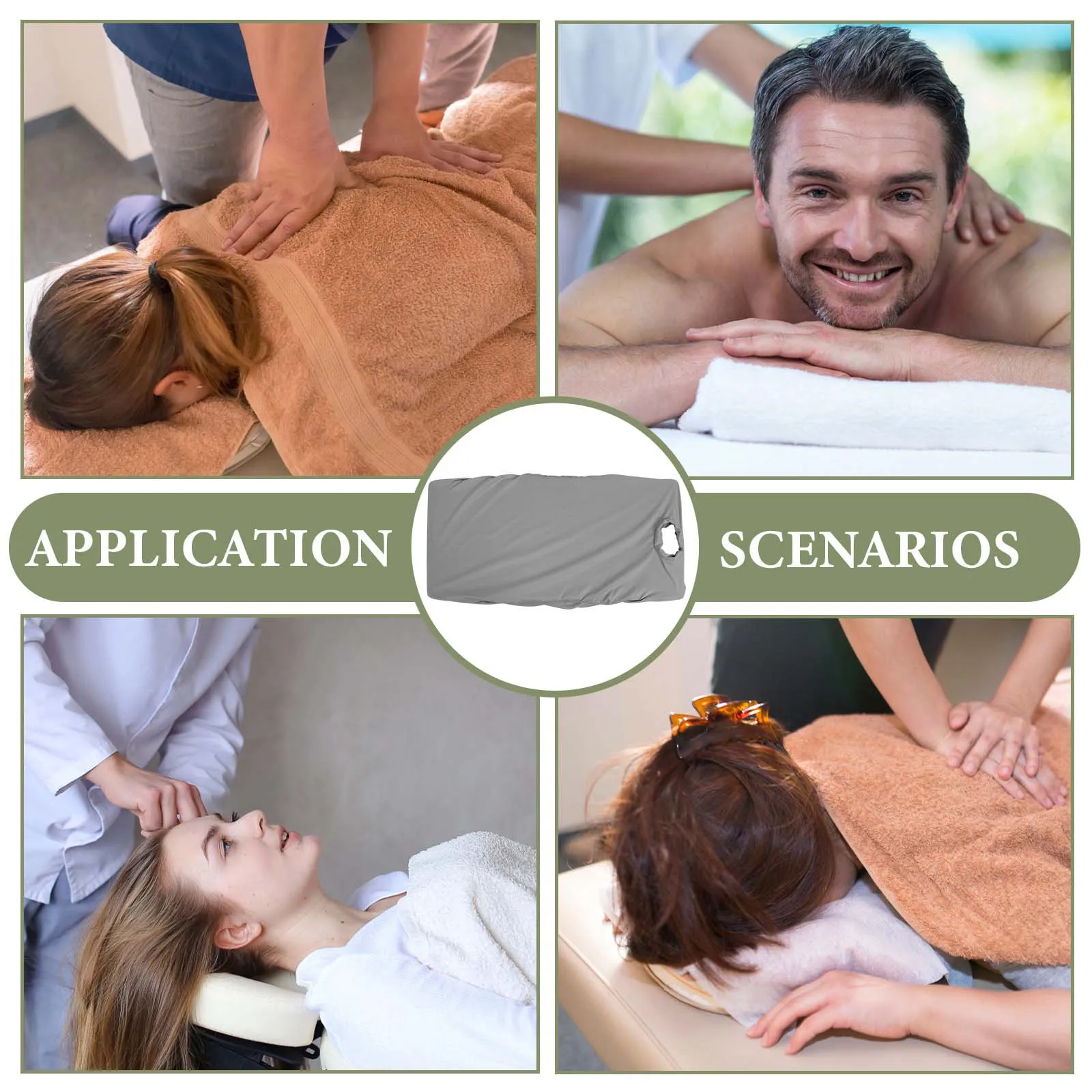 

Massage Spa Couch Cover Washable Knitted Cotton Face Hole Bed Sheet Professional Soft Breathable Massage Supply