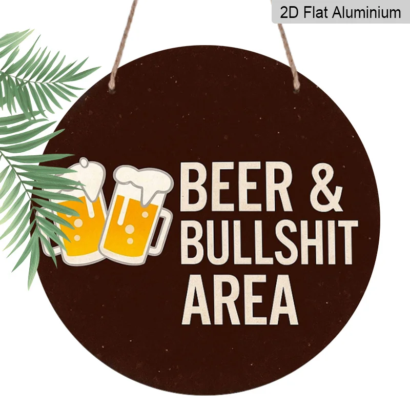 2D Flat 1pc, 8x8 in, Beer and Cracker Zone Themed Aluminum Metal Decorative Signs & Plaques, Suitable for Bedrooms, Kitchens