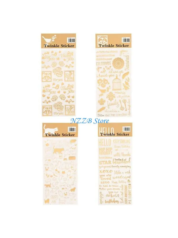 

T21F Золотая наклейка с принтом, эпоксидная цветочная серия, благословляющая наклейка, позолоченная наклейка