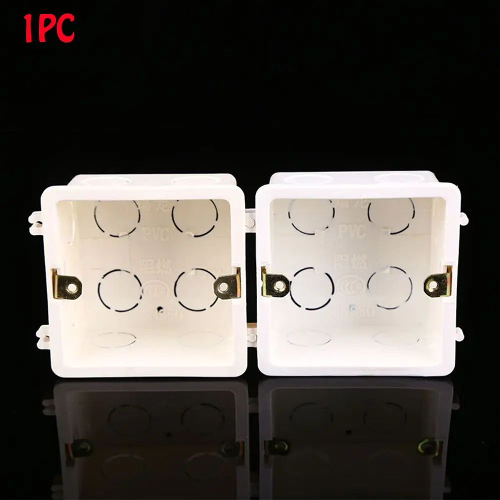 Wall Mounting Switch Junction Box PVC Plastic Flame Retardant Light Touch Concealed Bottom Waring Back Box Switch Accessories