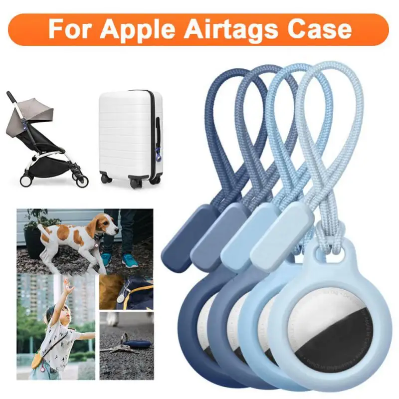 1-10PCSCase For Apple Airtags Locator with Strap Protective Cover Anti-Lost Keychain Case for Airtag Tracker Keys Bags Luggage