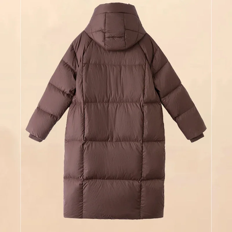 Casaco parker engrossado com capuz feminino manga longa quente à prova de vento jaqueta de inverno sólido para baixo algodão acolchoado elegante chique outwear