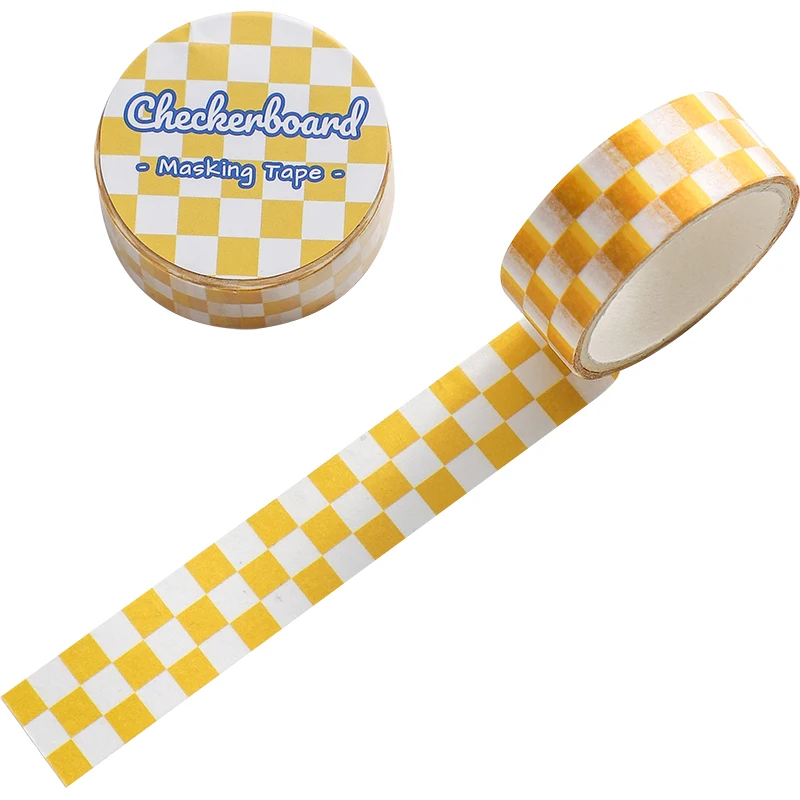 6 styles Checkerboard Masking Tape Multi Color Check Paper Washi Tape School Decoration Stickers for Diary Album Stickers