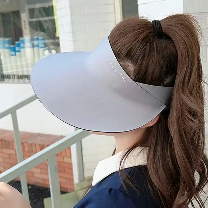 Non marking integrated sun hat for children, summer large eave sun hat for boys and girls, outdoor UV resistant empty top sun ha