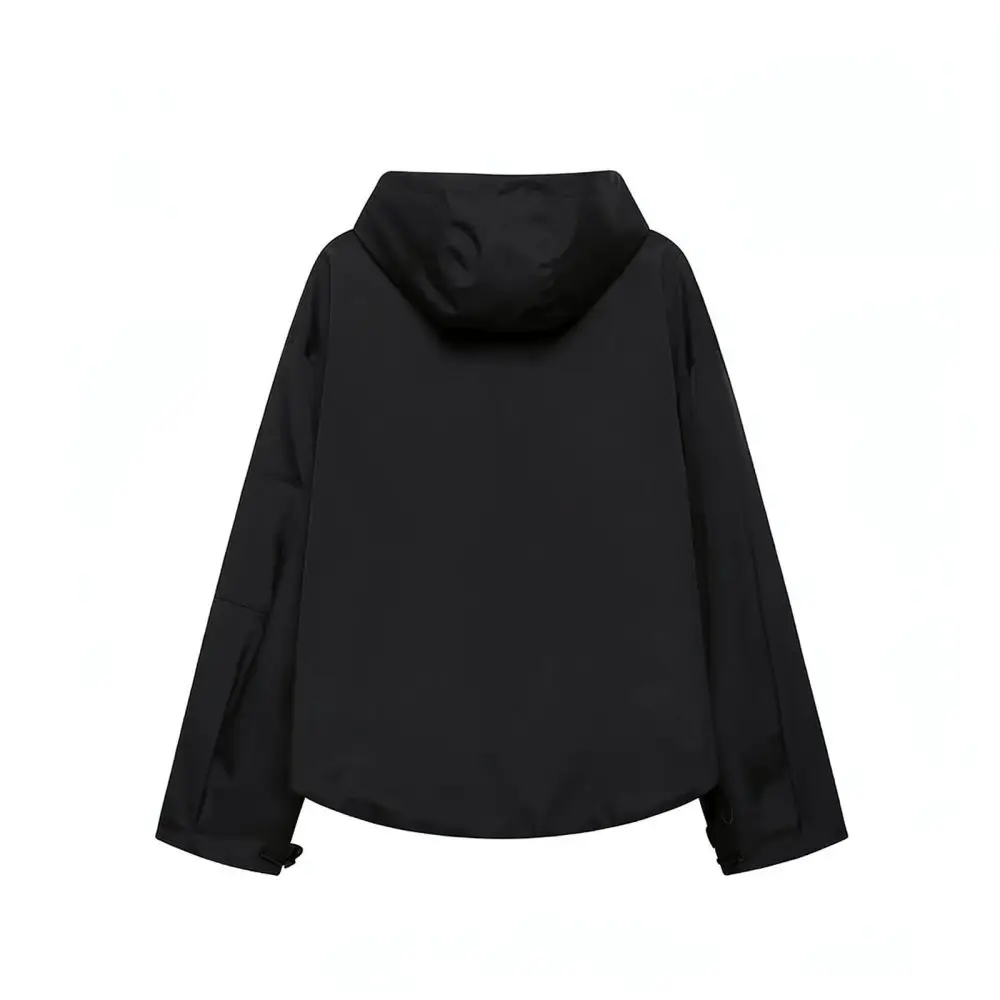 Casual Hooded Utility Jacket Women Outdoor Waterproof Windproof Coat Summer Streetwear Loose Fit Functional Technical Wear