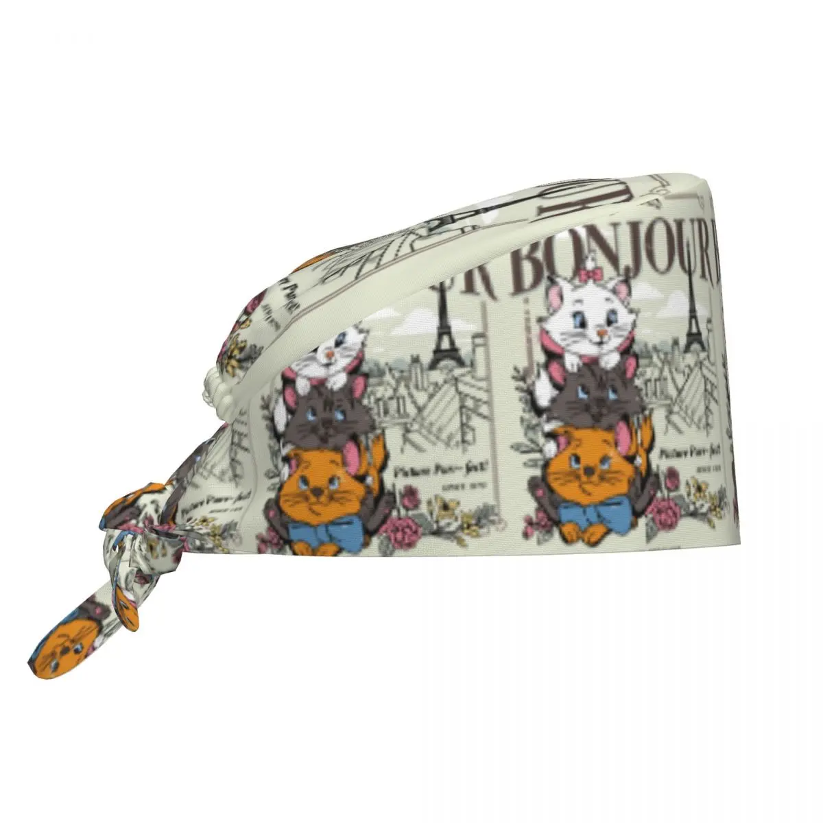 Custom Marie Cat The Aristocats Medical Staff Scrubs Hat Women Men For Chef Hat Scrub Caps