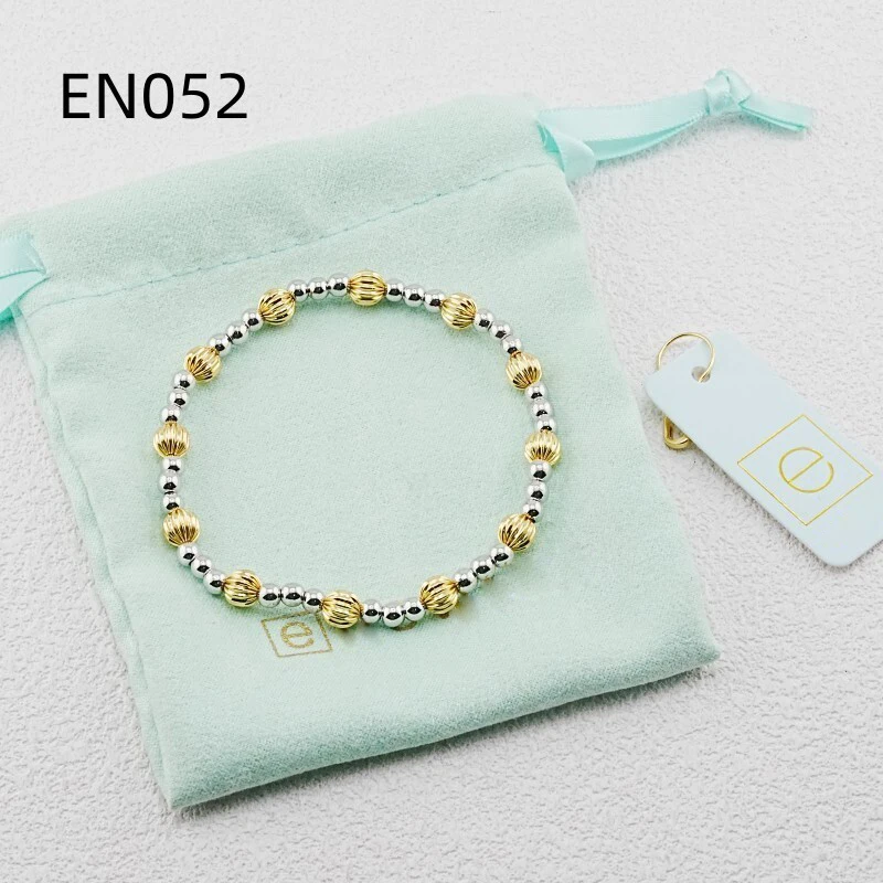 

VKVVA Fashion Jewelry Gold-plated Watermelon Bead and Sliver-plated Bead Mixed Bracelet for Women Birthday Gifts, Unique Gift