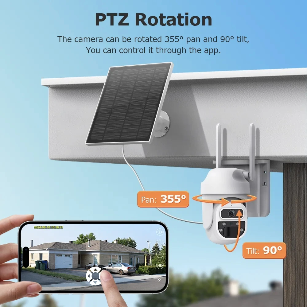 EWIND 3MP Solar Camera 4G Sim/WiFi Outdoor Security Protection Solar Battery PIR Humanoid Detection Surveillance CCTV Ubox