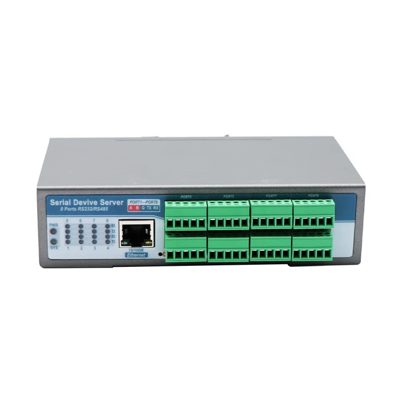 SERIALLINK 8 Ports RS232/485 to Ethernet Converter Serial Device Server Modbus RTU to  Modbus TCP Server DIN35MM Installed