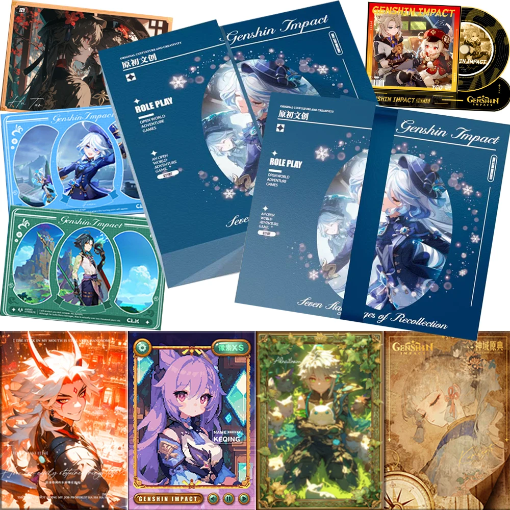Fantasy Adventure Game Genshin Impact Collection Cards Open World 3D Action Characters Popular Fashion Peripheral Cards Toy Gift