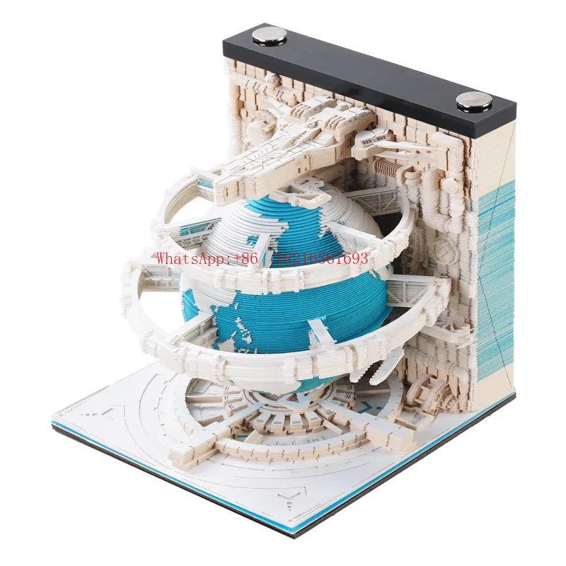 Calendar 3D Three-dimensional Paper Engraving Sticky Note Creative Model Hand-torn Desktop Ornament Desk Calendar