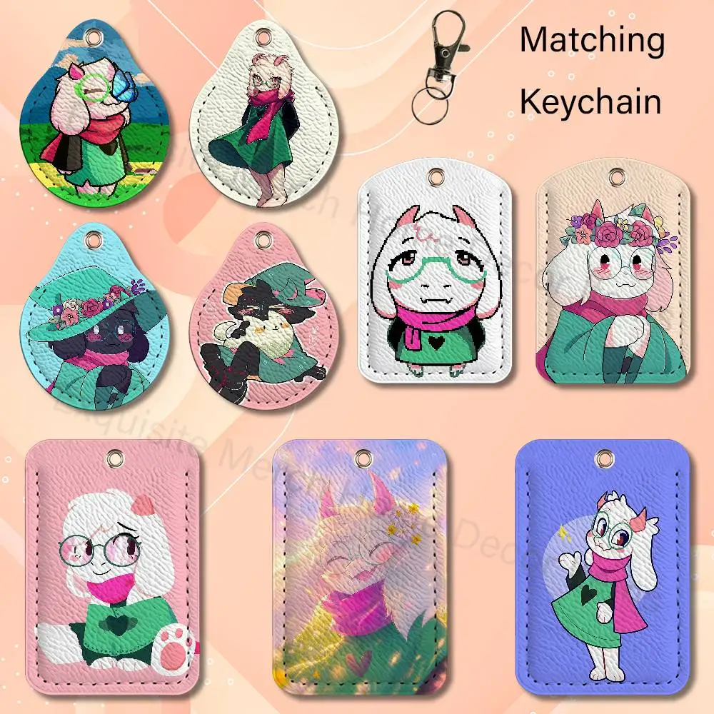 Ralsei D-Deltarunes Wholesale PU Leather Card Cover 3 Styles Available Teardrop Long Small Rectangle Keychain