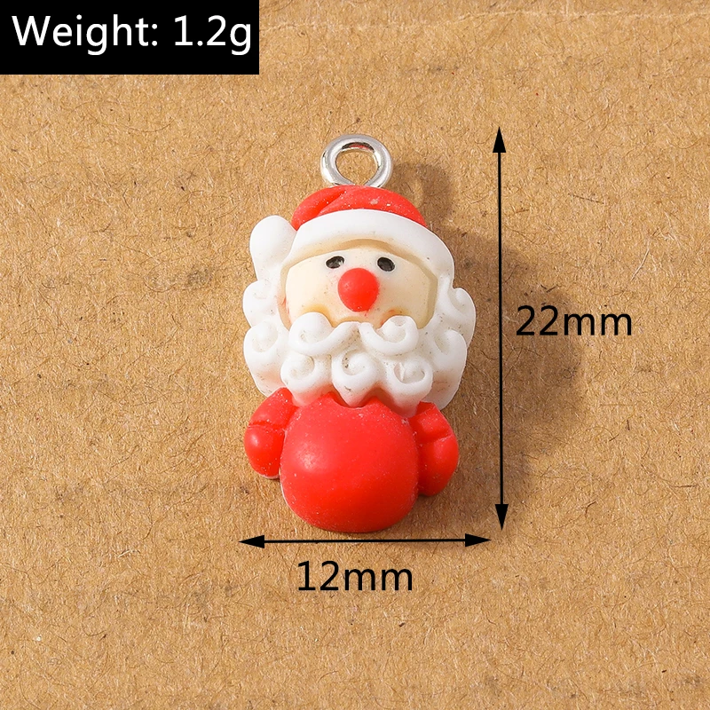10 Stück Cartoon-Weihnachtsanhänger Schneemann Weihnachtsmann Hirsch Anhänger für die Herstellung von Ohrringen Halsketten DIY Weihnachtsgeschenk Schmuckzubehör – Detail 1