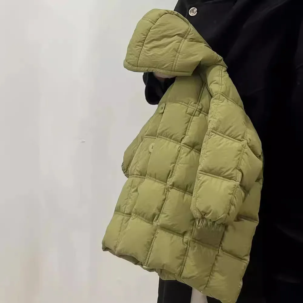

Boys Girls Plaid Cotton Jacket 2025 Winter Children's Thickened Warm Hooded Coat Korean Kids Clothing Cotton-padded Parka