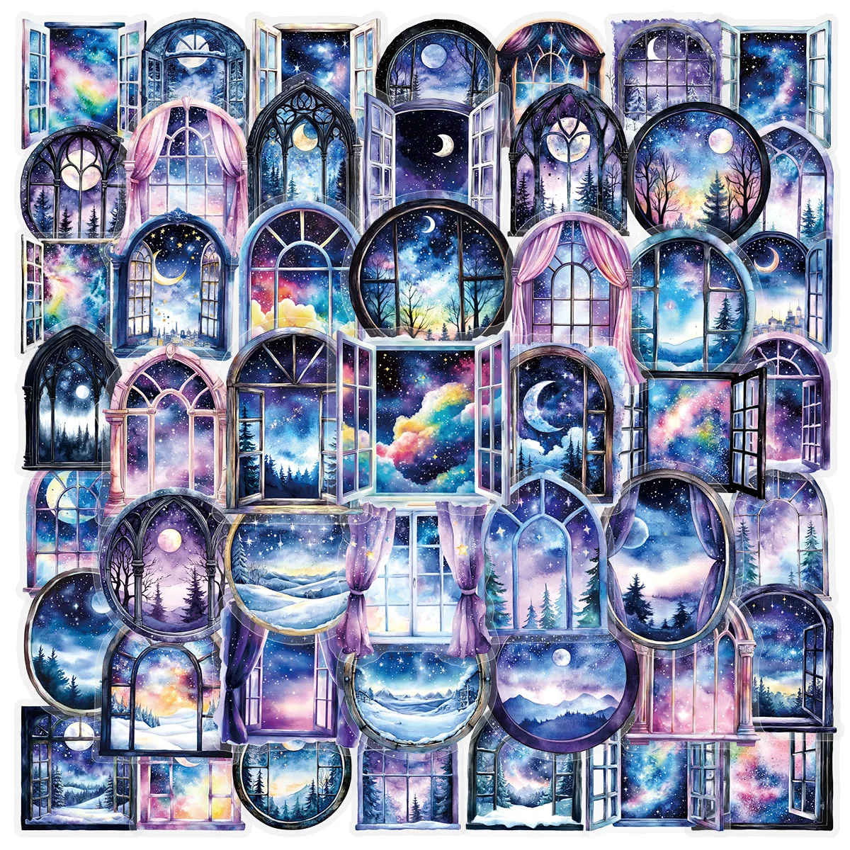 

10/50PCS Cartoon Cool Fantasy Window Graffiti Stickers Personalized Creative Transparent Graffiti Decals Kids Toy for Water Cup