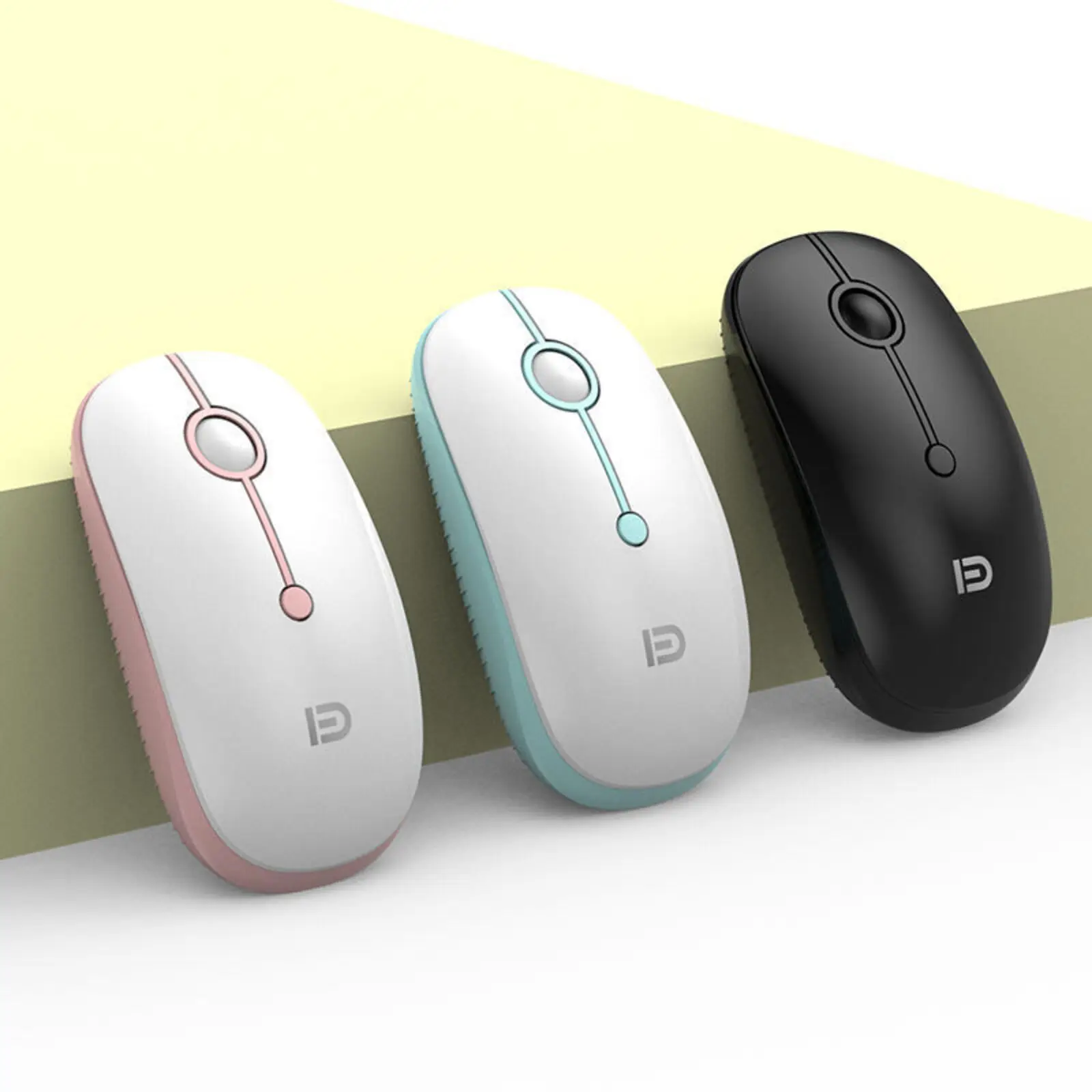 Slim Portable Silent 2.4G Wireless Ergonomic Office Mouse Battery-Powered Plug & Play Universal Compatible For Laptops Desktops