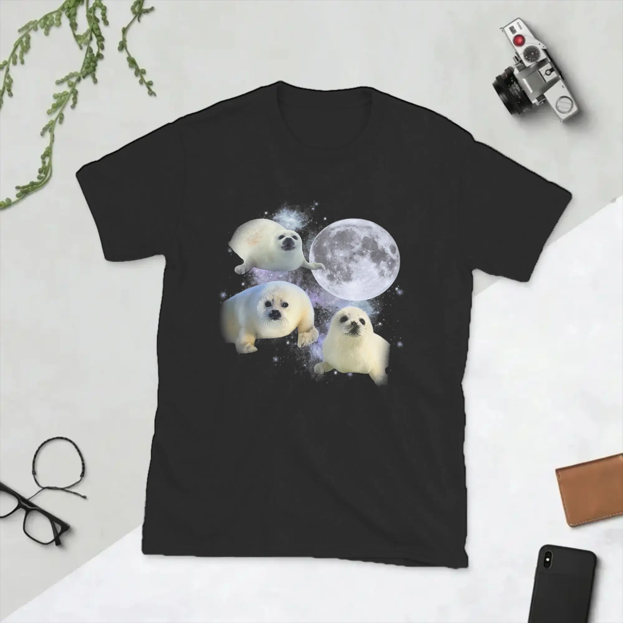Three Baby Seal T Shirts Men's  Cotton Humorous T-Shirt O Neck  Tees Short Sleeve Clothing Birthday Present