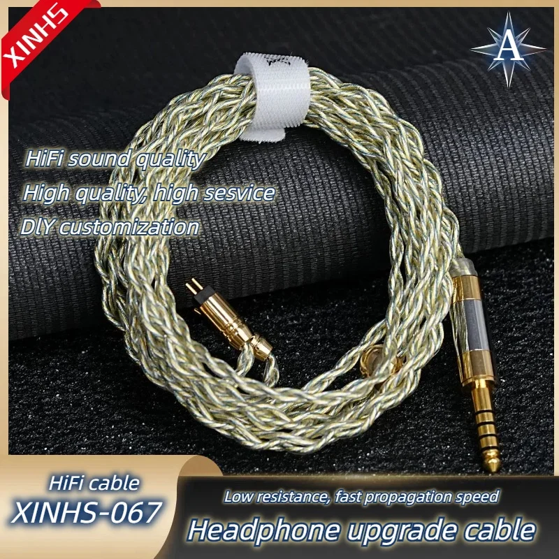 XINHS 4-rdzeniowy pozłacany pojedynczy kryształ srebrny mieszany grafen kabel do aktualizacji słuchawek HiFi 0.78mm 2Pin nadaje się do NF AudioNA2