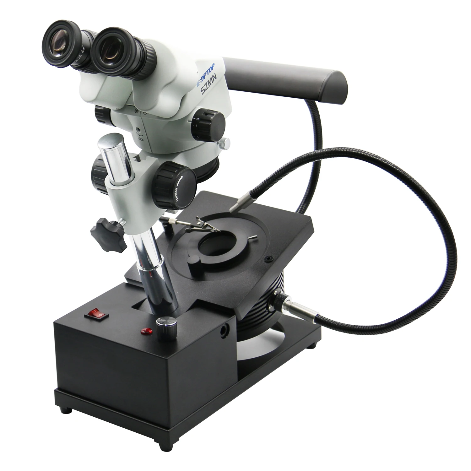 Fable adjustable binocular jewellery microscope, gemological professional level high definition for identification