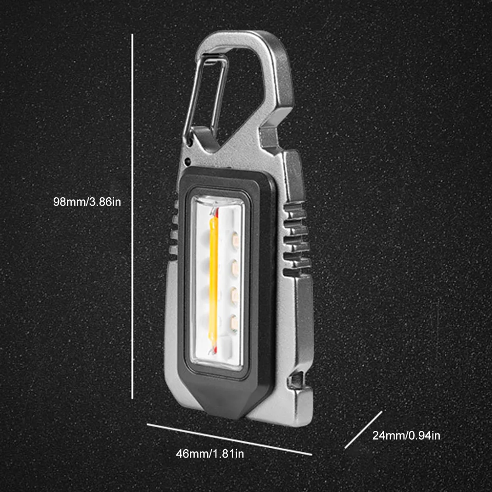 Mini LED Flashlight Keychain Light with Magnet Corkscrew Torch USB Work Lamp Camping Lantern Powerful Waterproof Floodlight