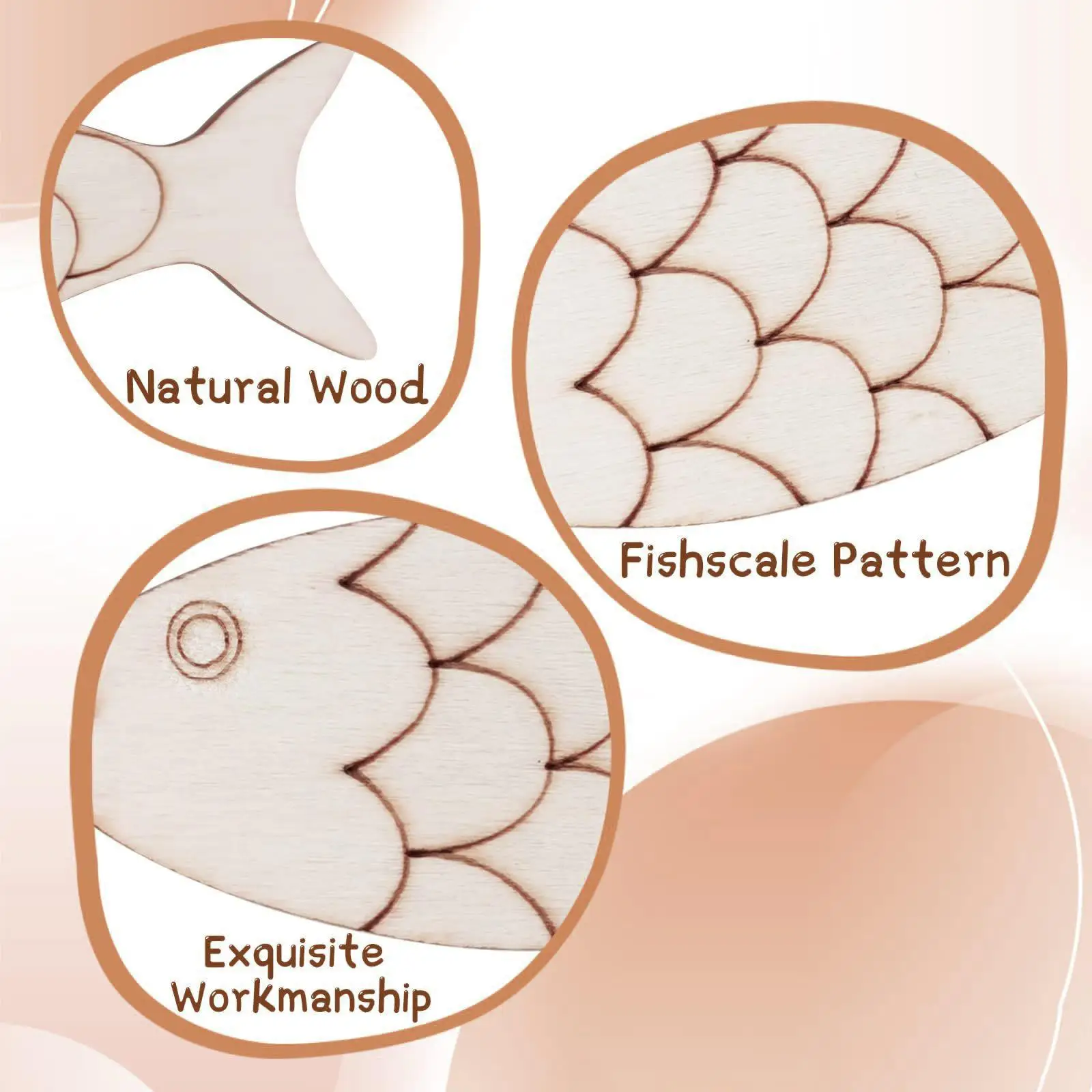 

30x Unfinished Fish Wood Cutouts for Present DIY Craft Projects Holiday Gift