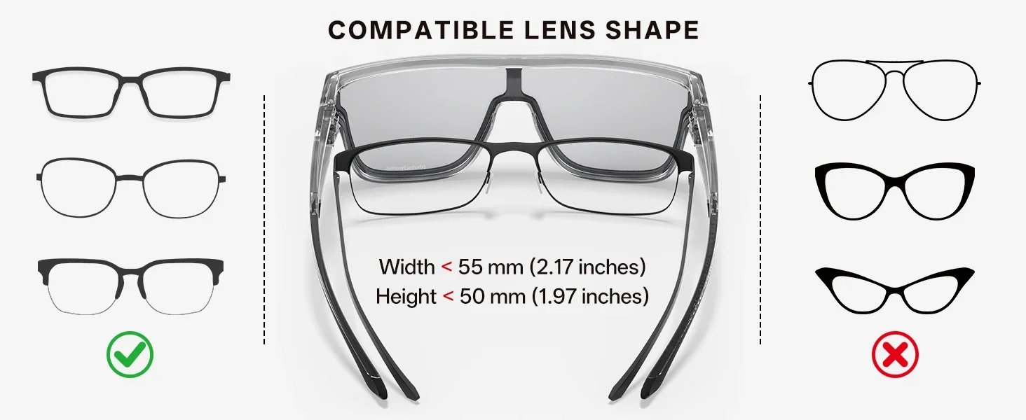 KAPVOE Neue Fitover Sonnenbrille UV400 Schutz Über Brille Träger Übergroße Quadratische Brille Männer Frauen Radfahren Laufen Gläser – Detail 8