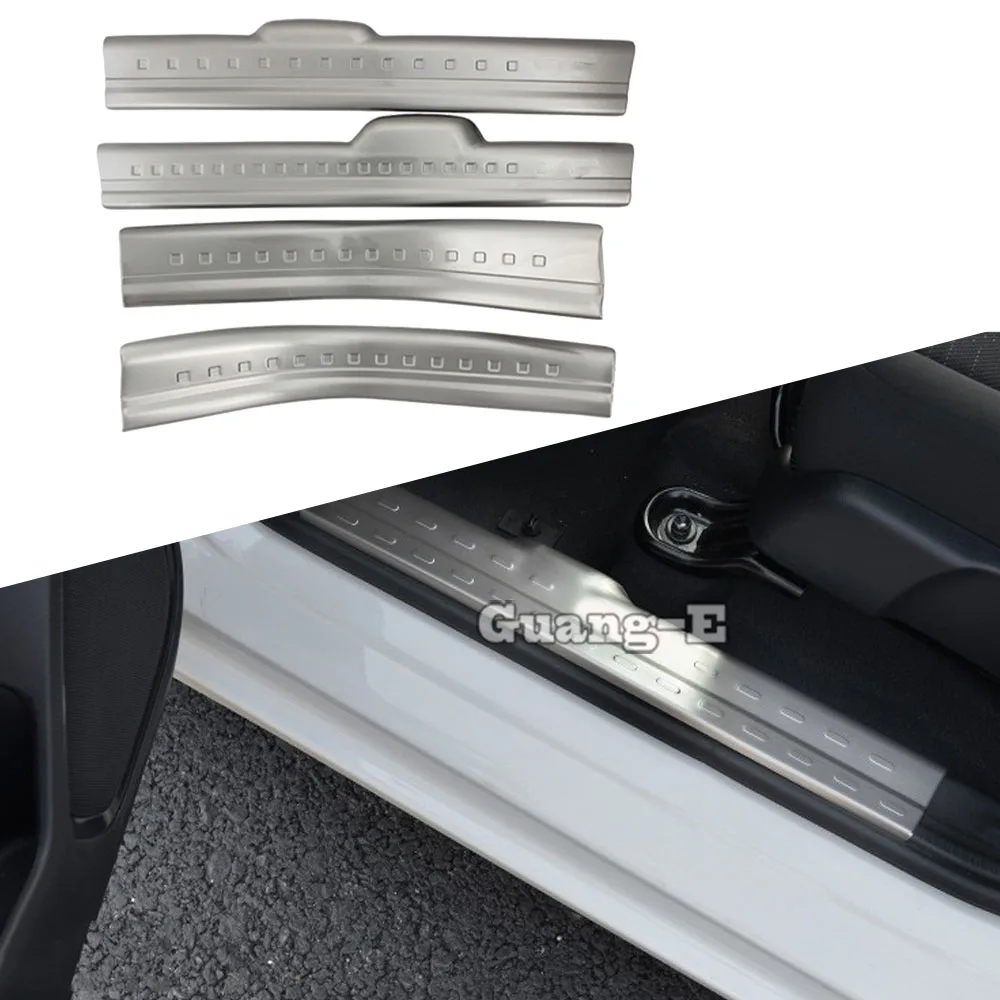 

Car Cover Stainless Steel Pedal Door Sill Scuff Plate Cover Inner Built Threshold 4pcs For Honda Fit Jazz 2014 2015 2016 2017