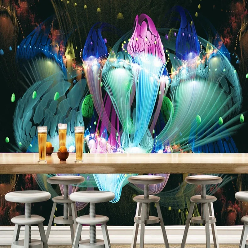 

Custom Mural 3D Dream Nightclub Flower Bar KTV Tooling Background Wall Wallpaper Living Room Home Décor Papel De Parede Tapety