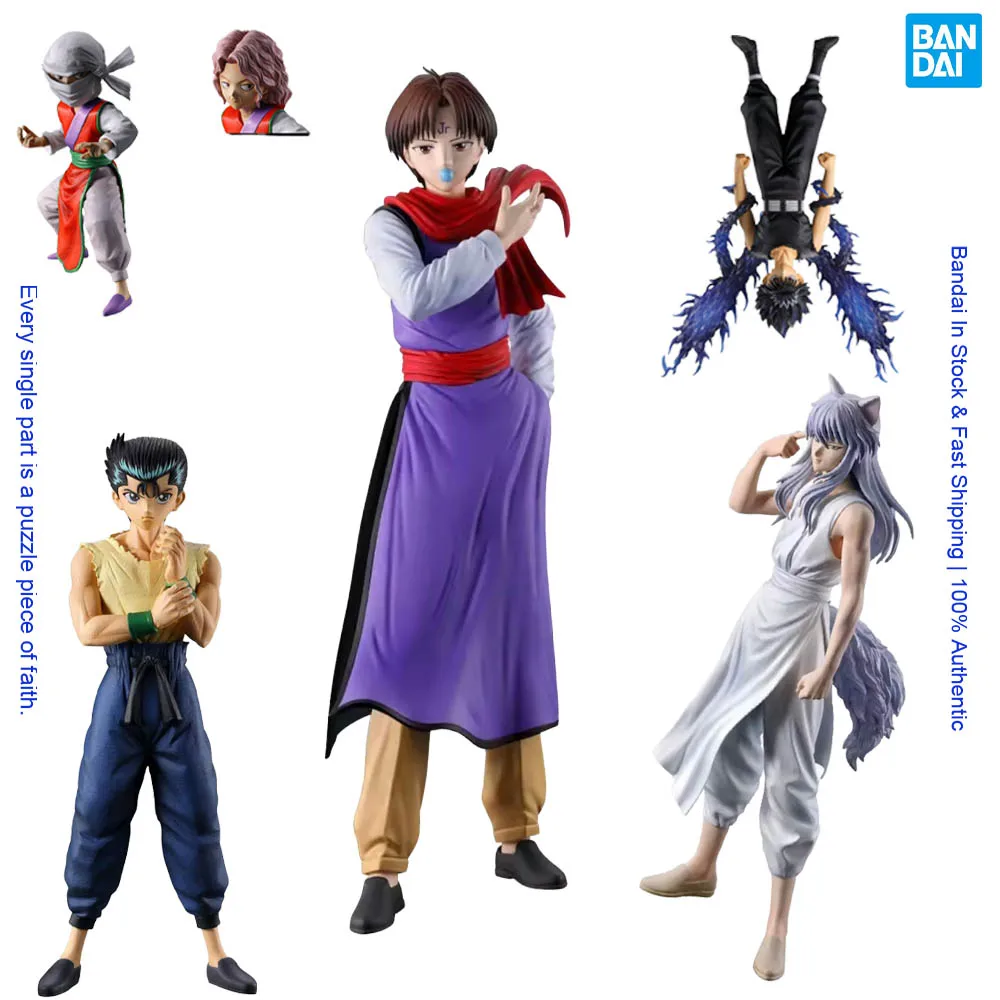 

BANDAI Ichiban Kuji YuYu Hakusho Action Figure Set - Authentic Collectible Models of Kuwabara Kazuma Hiei Koenma Genkai Youko Ku