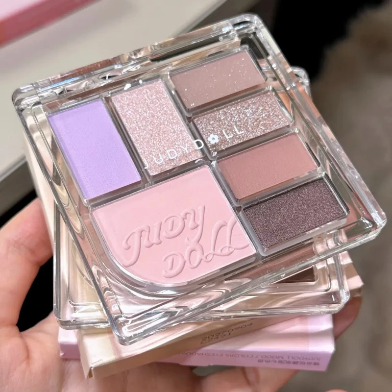 لوحة ظلال عيون جوديدول 7 ألوان محمولة غير لامعة لامعة بيرليسسينت لامعة أحمر الخدود مسحوق مكياج عيون سموكي مستحضرات تجميل 8.3 جرام #6