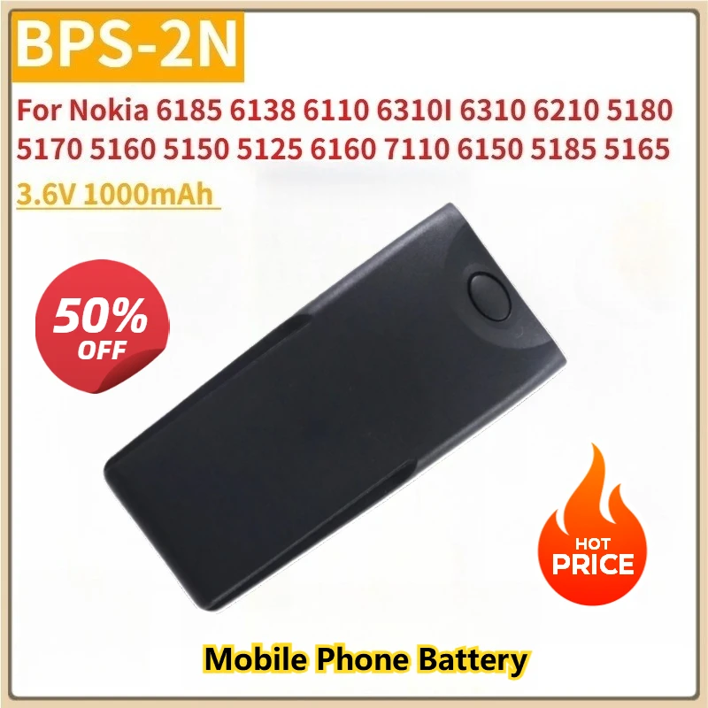 New Phone Batter 3.6V 1000mAh BPS-2N For Nokia 6185 6138 6110 6310I 6310 6210 5180 5170 5160 5150 5125 6160 7110 6150 5185 5165