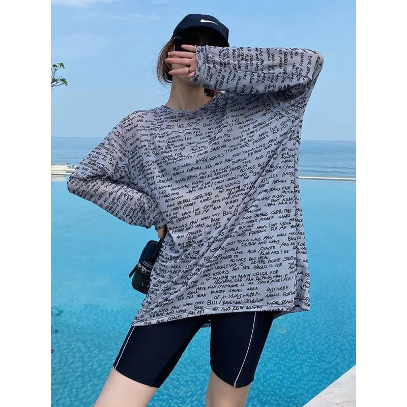 Costume da bagno da donna taglie forti Copricostume estivo in due pezzi Set sciolto in tre pezzi Hot Springs