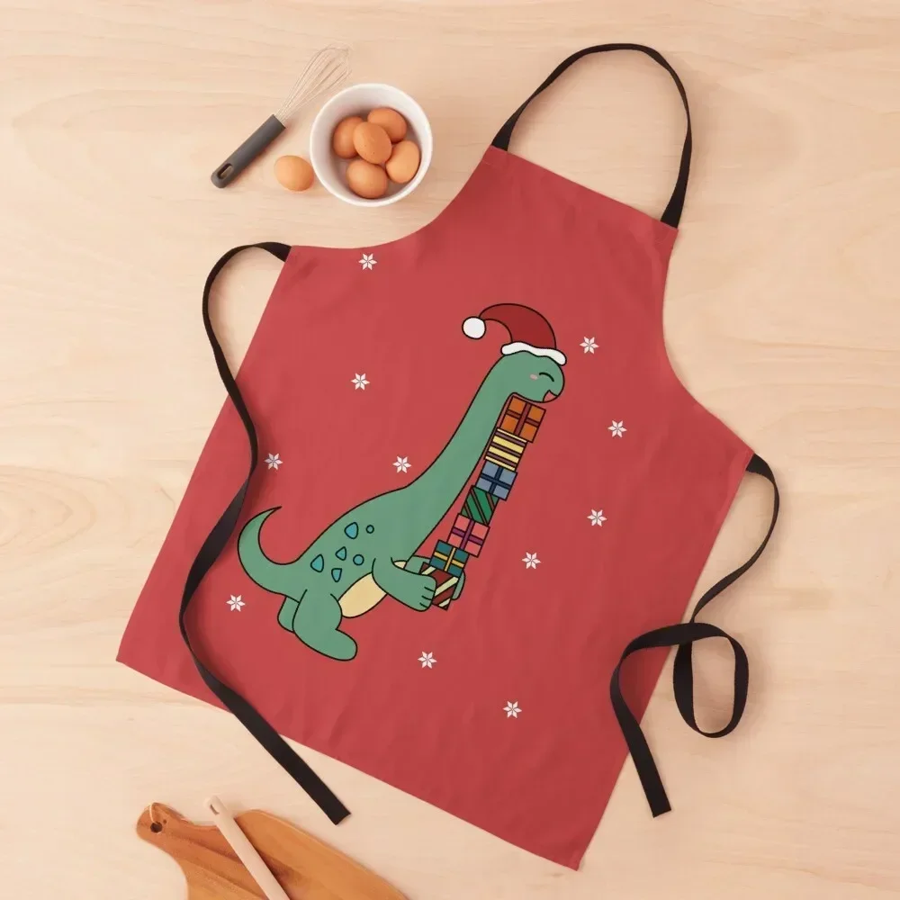 

Dino full of christmas gift Apron Kitchenware for women with pocket Kitchen Special Accessories Apron