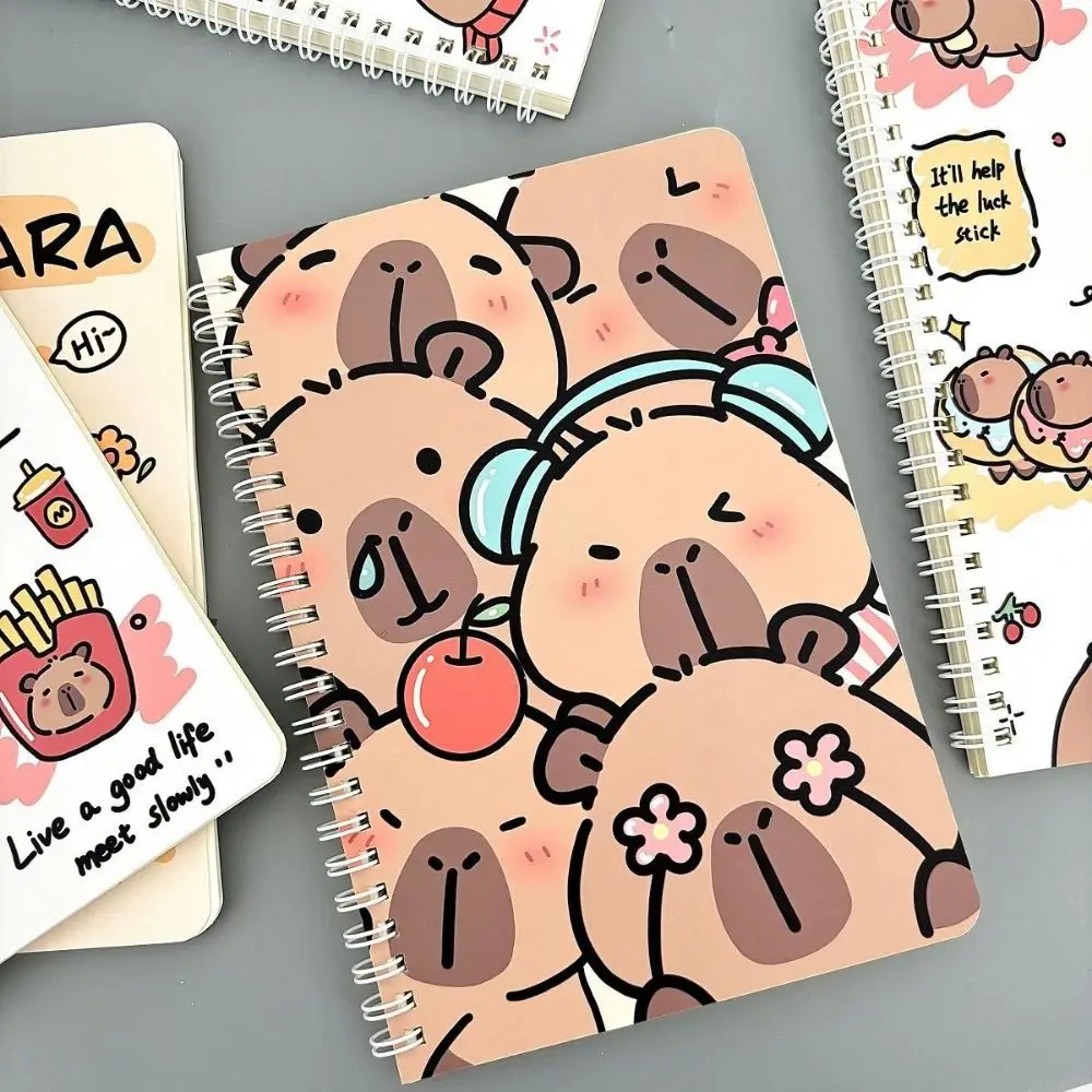 Planner A5 Capybara Notebook Line หน้าภายใน Capybara Coil โน้ตบุ๊คน่ารัก Kawaii Notepad ขนาดเล็กของขวัญวันเกิด