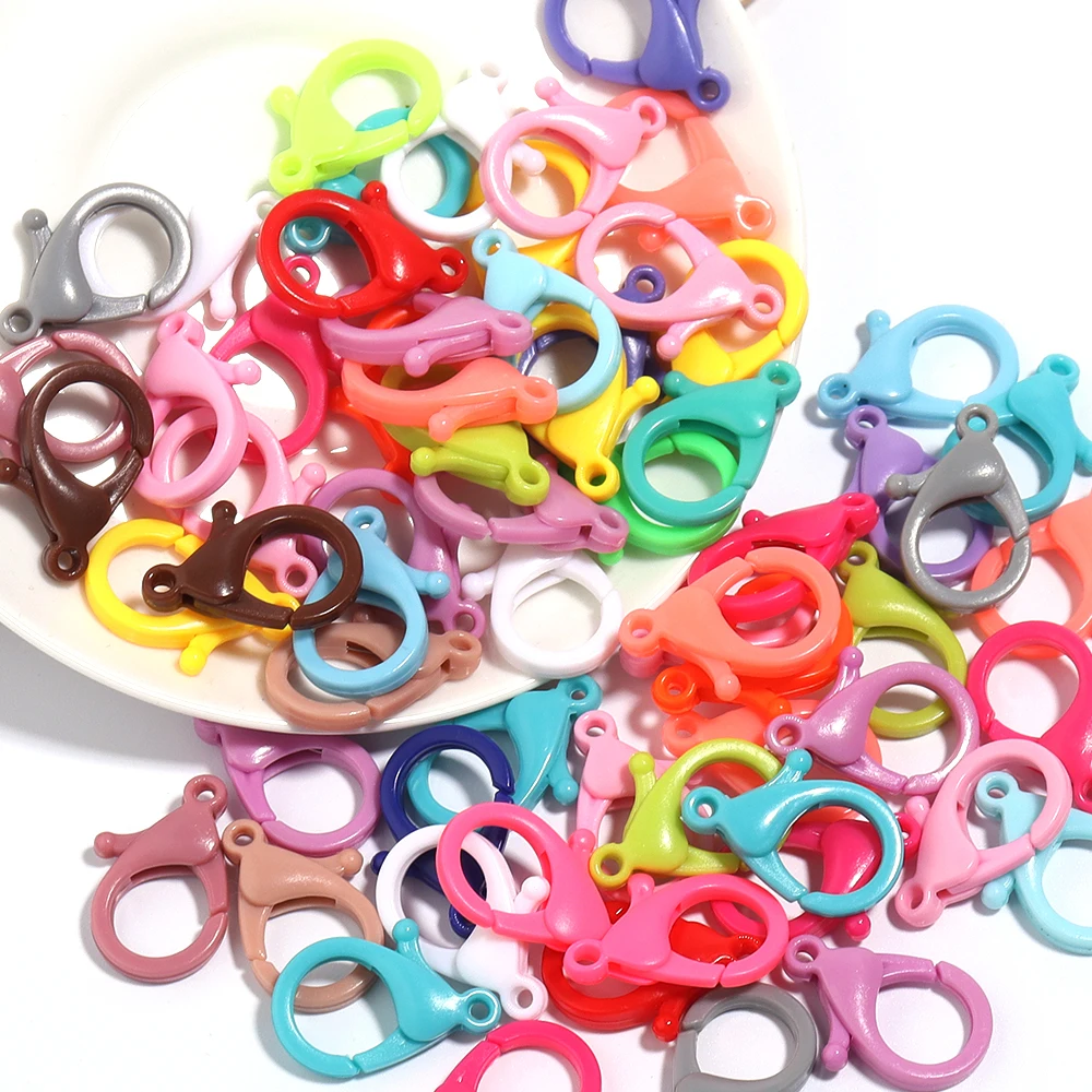 20pcs/lot Plastic Lobster Clasps Buckle Mix Color Lobster Clasps For Jewelry Making Charm DIY Necklace Bracelet Clothing Bag