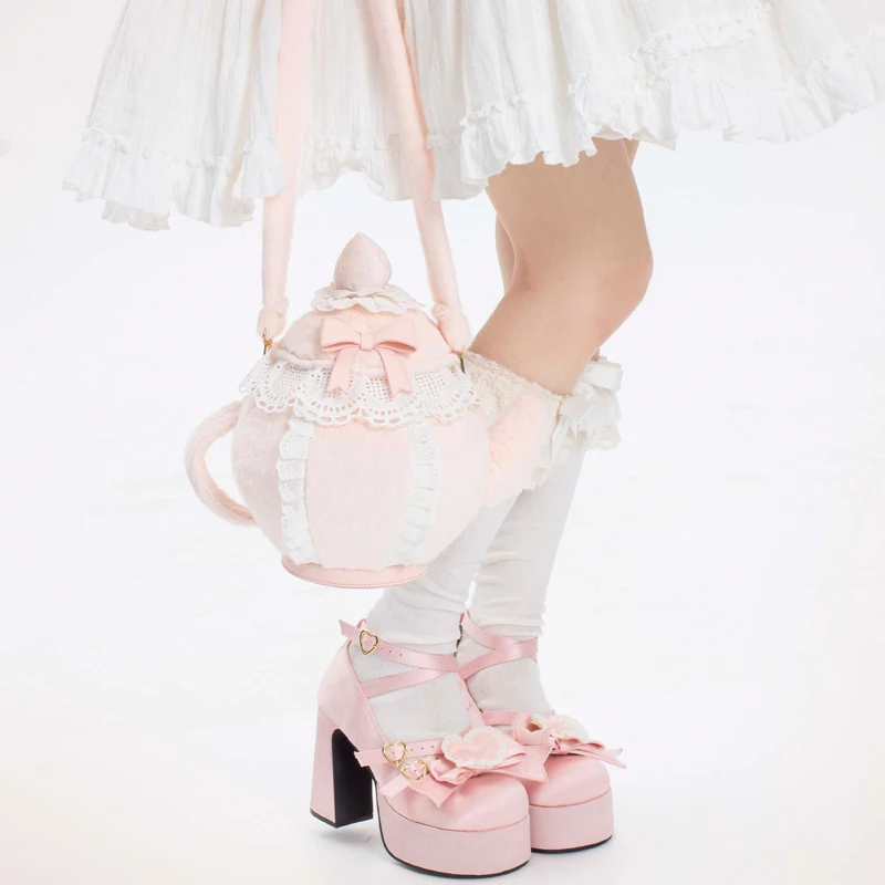 Plush Teapot Bag Gulu Market Original Plush Teapot Lolita Bag Sweet Girl Shoulder Bag