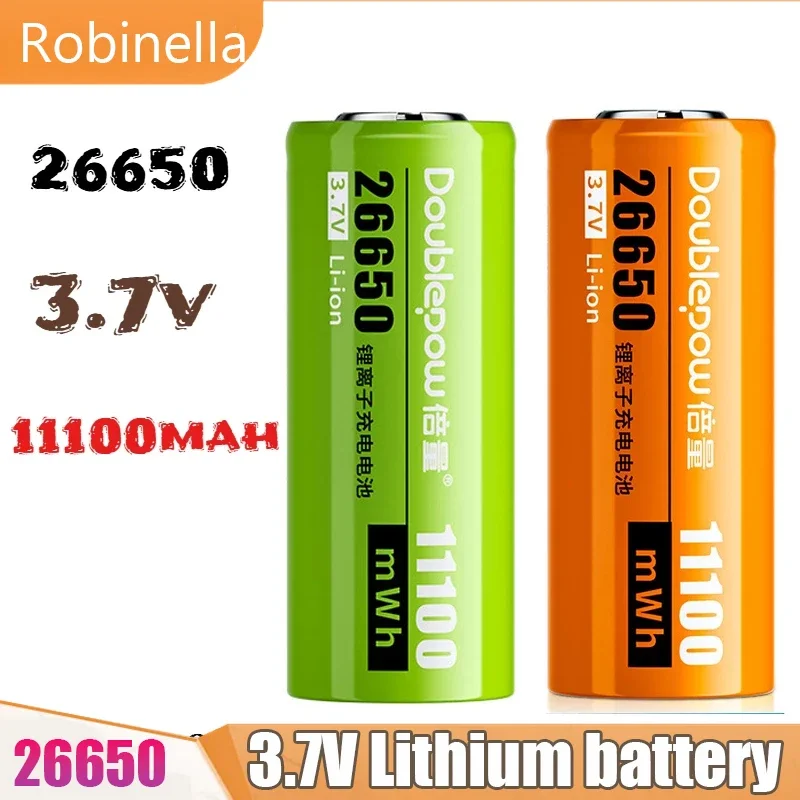 26650 11100mWh Echargeable Battery Li-ion Batteries 3.7V for Strong Light Flashlight Solar Street Light Power Tool +USB Charger