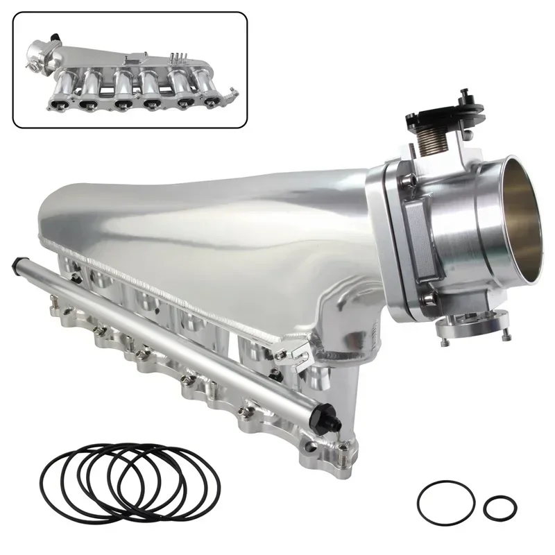 

Fuel Rail Kit + New Intake Manifold 90mm Throttle body 3.0L Engines For Toyota Supra MK4 2JZ-GTE JZA80 1993-1998 Black/Silver