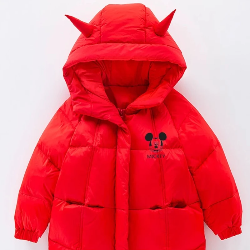 معطف ديزني كيدز ريد داون، منتفخ كرتوني طويل للأولاد والبنات ملابس خارجية شتوية سميكة
