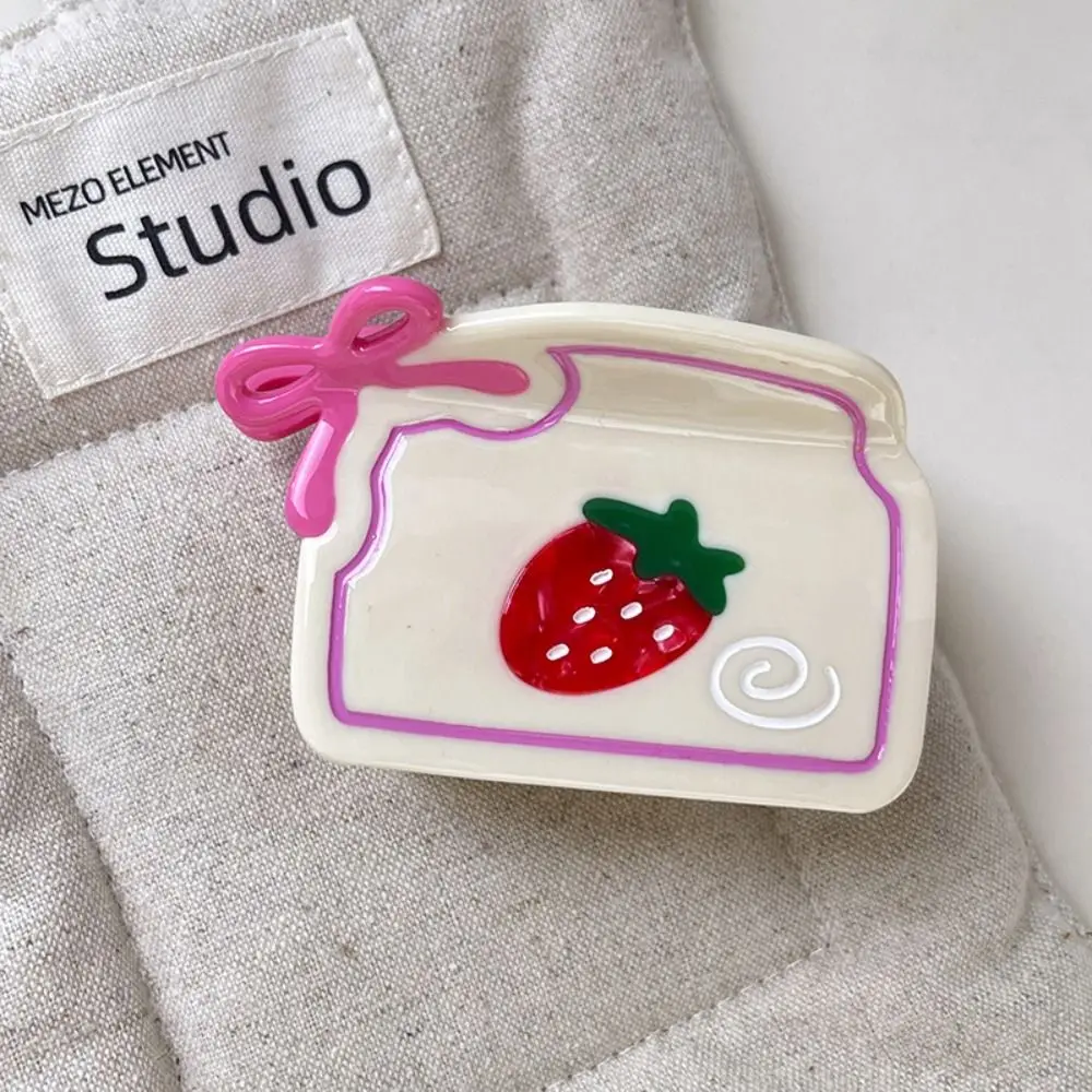 

Elegant Cute Strawberry Grab Clamps Sweet Bow Cartoon Hair Claw Geometry Headwear Acetic Acid Shark Clip Streetwear
