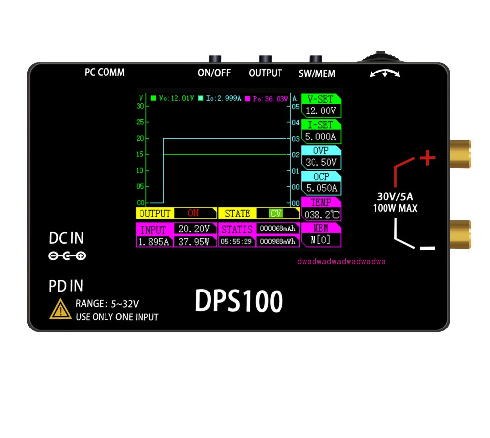 DPS100 high power 100W portable 30V 5A power supply numerical control DC adjustable programmable