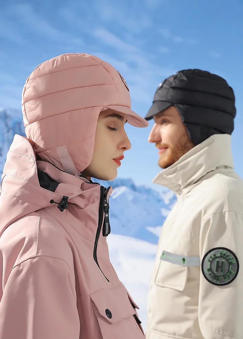 Ski hat Winter warm men and women cycling windproof waterproof down hat ear protection thunder cap