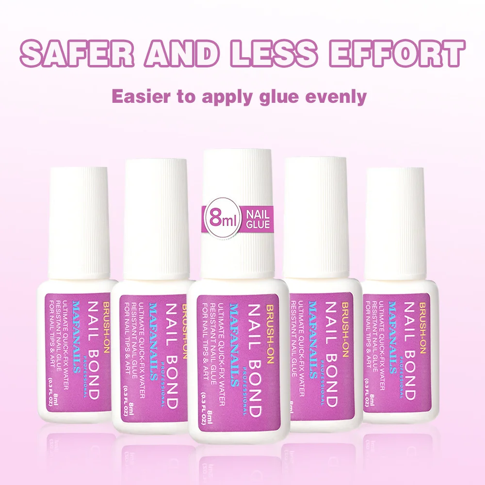 8ml Brush-on Press-on Nails Transparent Pink Light Curing Gel