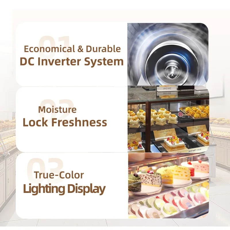 Airo Commercial Marble Air Cooling Freezer Display Showcase | Deep Freezing Cabinet for Ice Cream Meat & Frozen Dessert