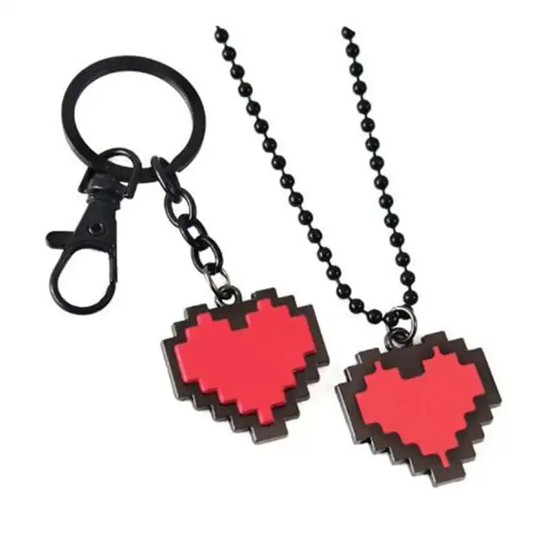 Keychain Brooch Badge Game Accessories Metal Anime Undertale Cosplay Prince's Determination Heart Shape Necklace